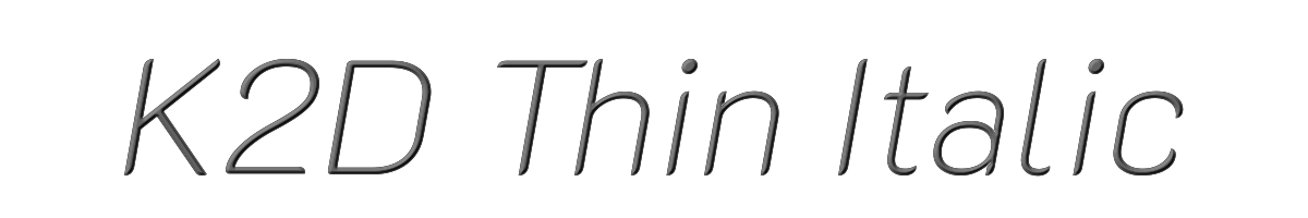 K2D Thin Italic 
