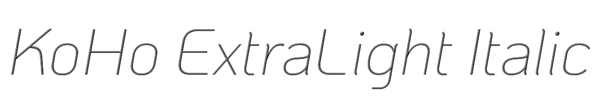 KoHo ExtraLight Italic 