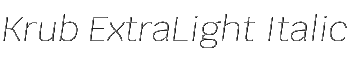 Krub ExtraLight Italic 