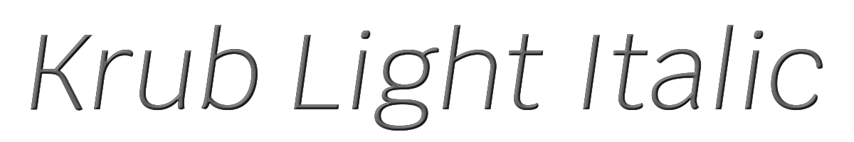 Krub Light Italic 