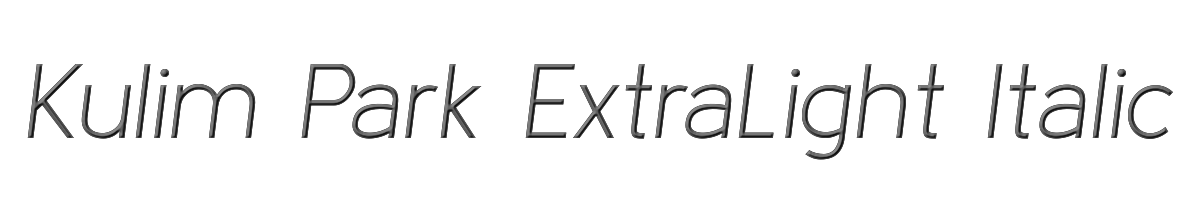 Kulim Park ExtraLight Italic 