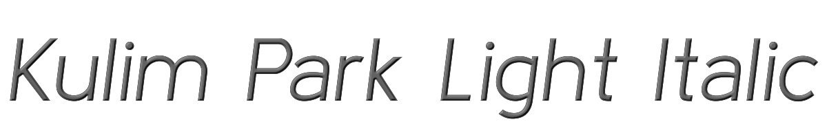 Kulim Park Light Italic 
