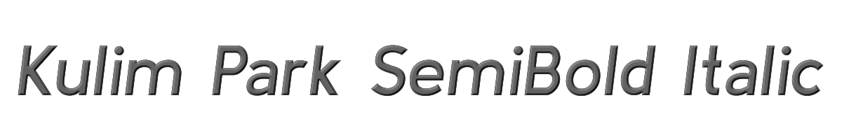 Kulim Park SemiBold Italic 