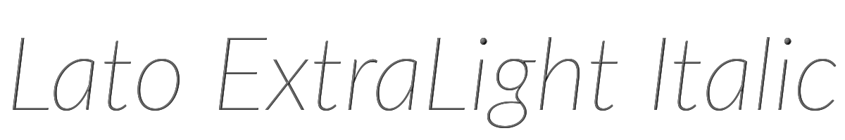 Lato ExtraLight Italic 