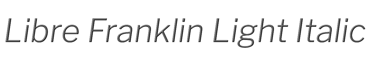Libre Franklin Light Italic 