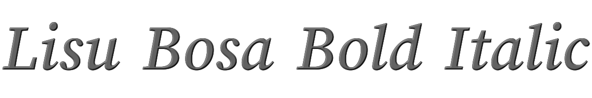 Lisu Bosa Bold Italic 