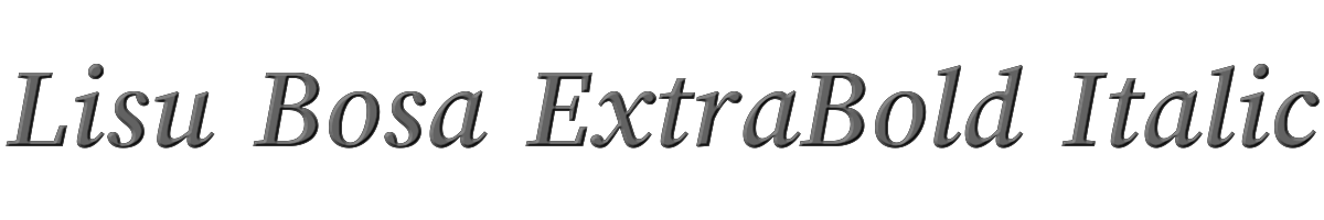 Lisu Bosa ExtraBold Italic 