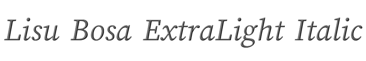Lisu Bosa ExtraLight Italic 