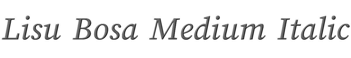 Lisu Bosa Medium Italic 