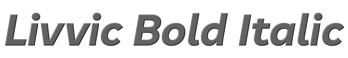 Livvic Bold Italic 