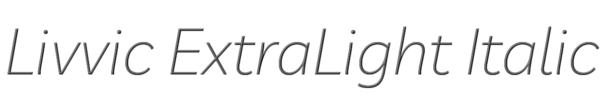 Livvic ExtraLight Italic 