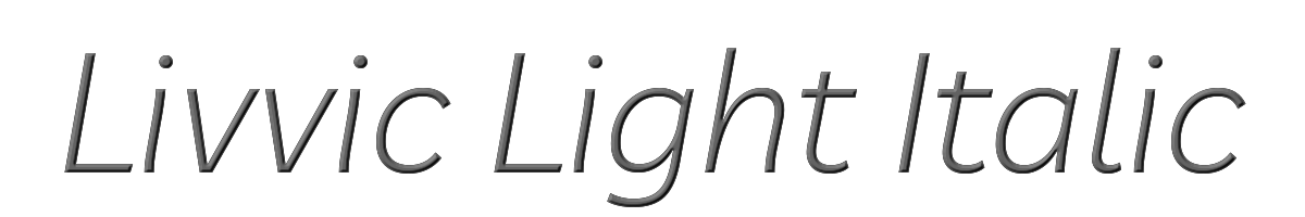 Livvic Light Italic 