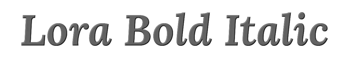 Lora Bold Italic 
