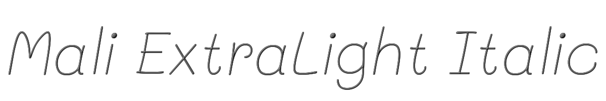 Mali ExtraLight Italic 