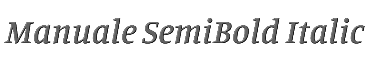 Manuale SemiBold Italic 