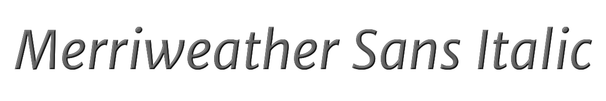 Merriweather Sans Italic 