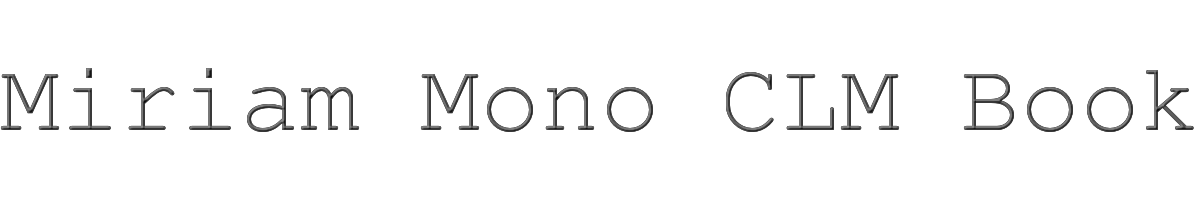 Miriam Mono CLM Book 