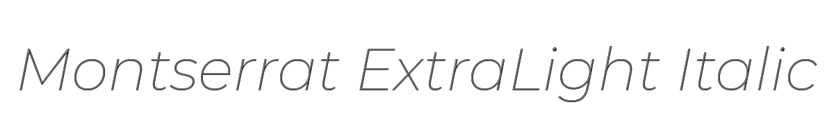 Montserrat ExtraLight Italic 