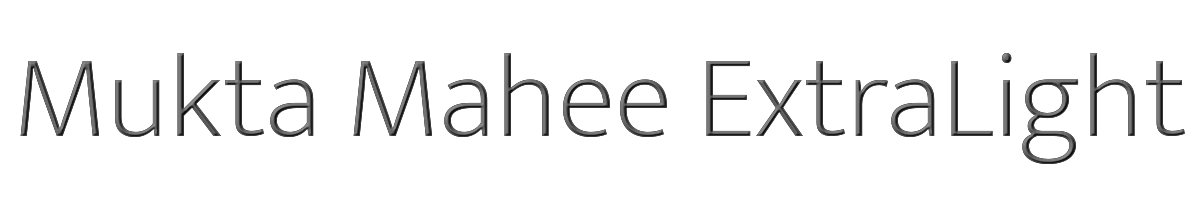 Mukta Mahee ExtraLight 