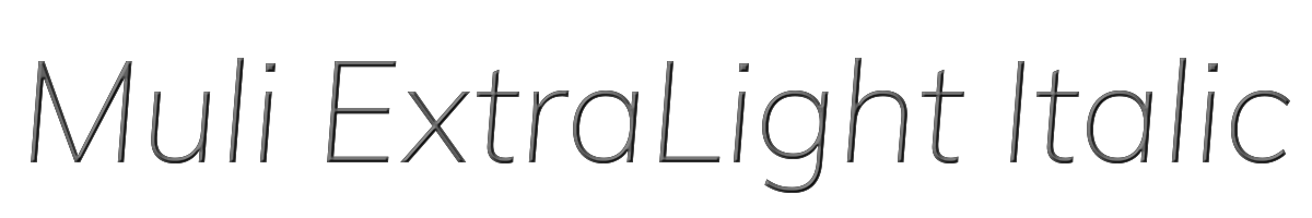 Muli ExtraLight Italic 