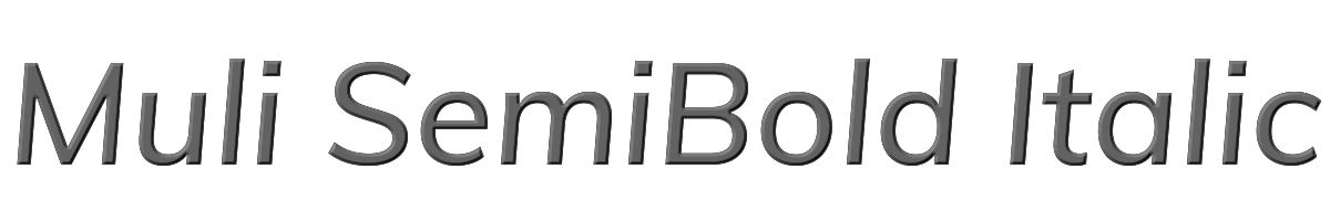 Muli SemiBold Italic 