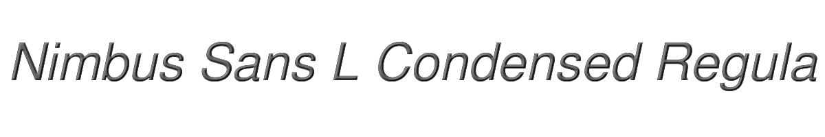 Nimbus Sans L Condensed Regular Italic 