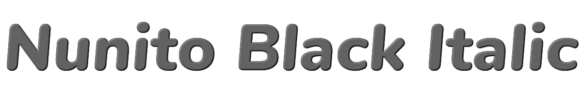 Nunito Black Italic 