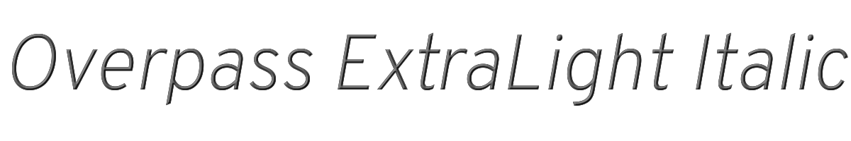 Overpass ExtraLight Italic 