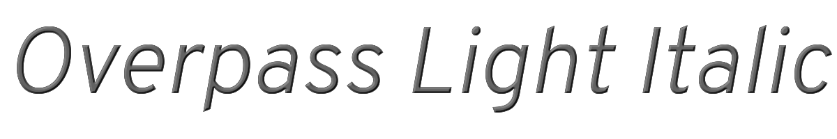 Overpass Light Italic 