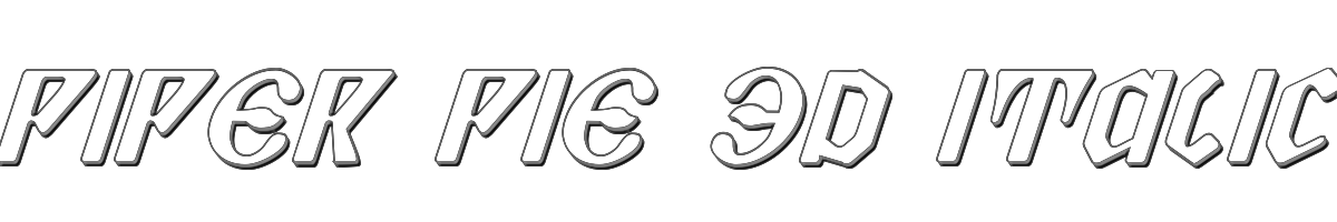 Piper Pie 3D Italic 