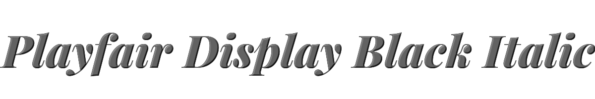 Playfair Display Black Italic 
