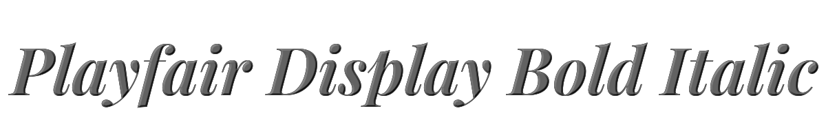 Playfair Display Bold Italic 