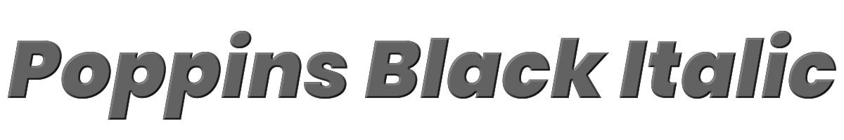 Poppins Black Italic 