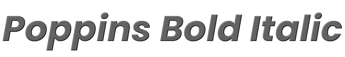 Poppins Bold Italic 