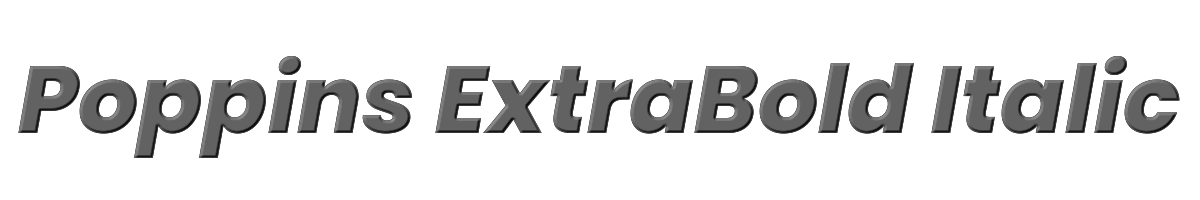 Poppins ExtraBold Italic 