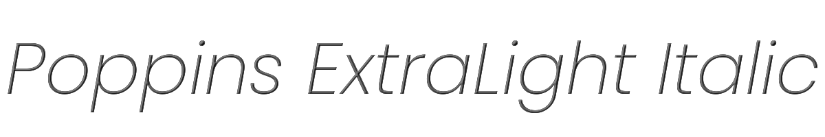 Poppins ExtraLight Italic 