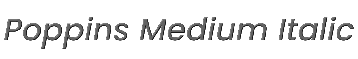 Poppins Medium Italic 