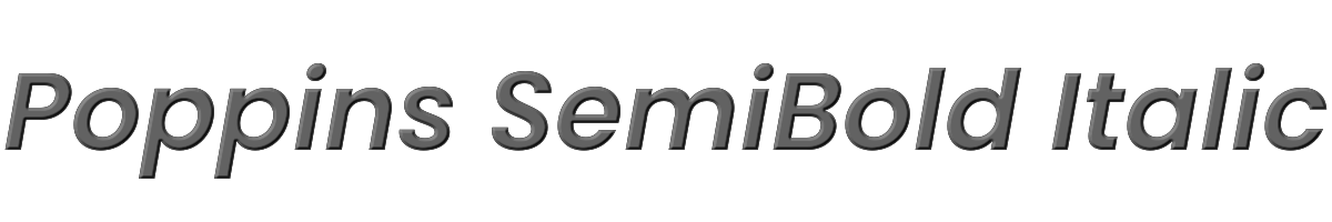 Poppins SemiBold Italic 