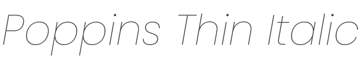 Poppins Thin Italic 