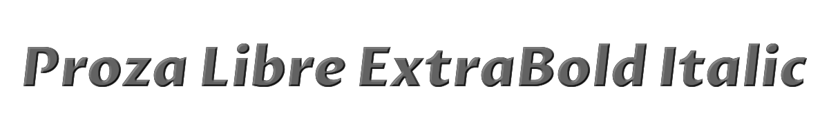 Proza Libre ExtraBold Italic 