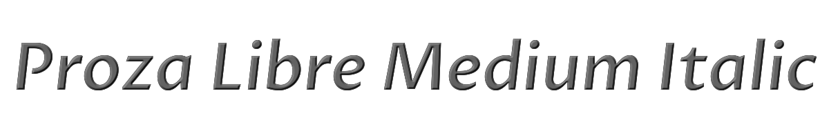 Proza Libre Medium Italic 