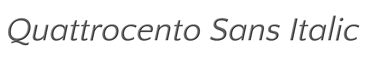 Quattrocento Sans Italic 