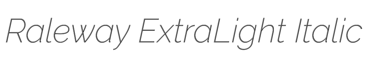 Raleway ExtraLight Italic 