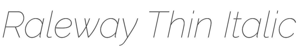Raleway Thin Italic 