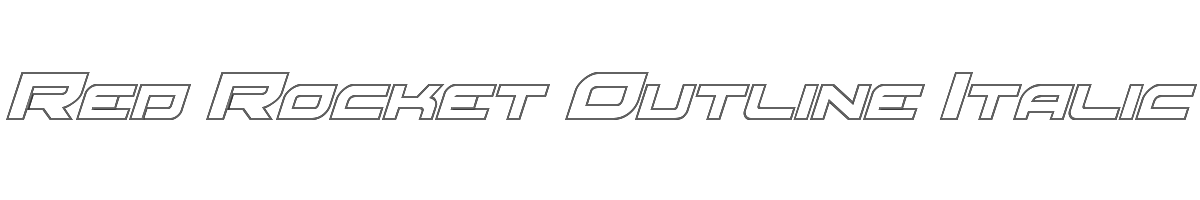 Red Rocket Outline Italic 