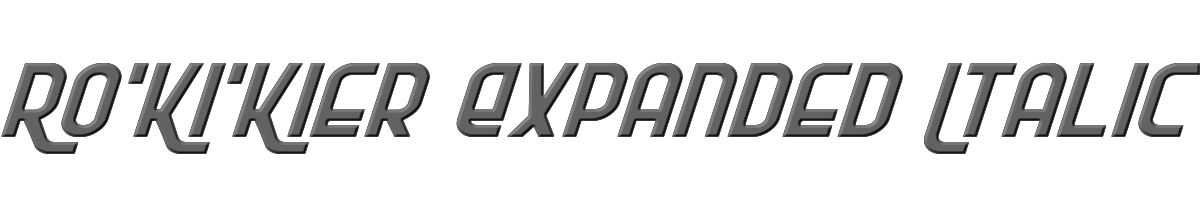 Ro'Ki'Kier Expanded Italic 