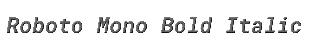Roboto Mono Bold Italic 