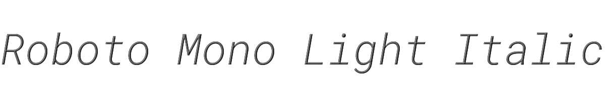 Roboto Mono Light Italic 