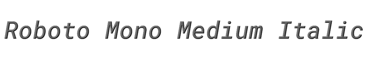 Roboto Mono Medium Italic 