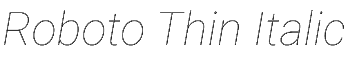 Roboto Thin Italic 